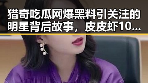 猎奇吃瓜网爆黑料引关注的明星背后故事,皮皮虾1035元事件与娱乐圈内幕揭秘